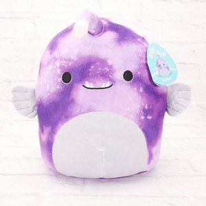 Easton The Angler Fish Sea Life Squishmallow 12" Purple White Stuffed Plush